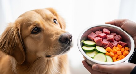 Golden Retriever Eager for Healthy Homemade Dog Food