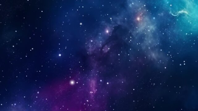 Seamless looped repetitive animation flight through deep space. Galaxy space background camera flying through the galaxy and nebula.
Night starry skies with twinkling stars motion background