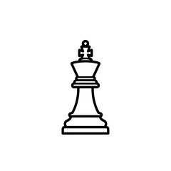 Fototapeta premium Chess King Piece Outline Icon - Board Game Strategy & Royal Symbol
