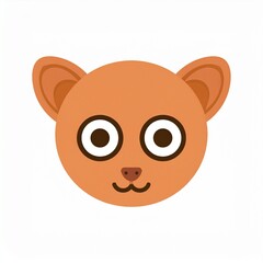 Fototapeta premium Cute Cartoon Fox Face Emoji Isolated on White Background for Kids Design