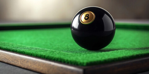 8 Ball on a Green Pool Table