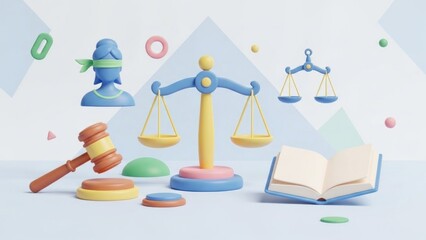 scales of justice and books