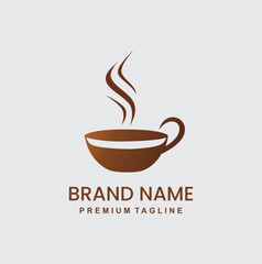 Circular vintage badge with a coffee bean center.