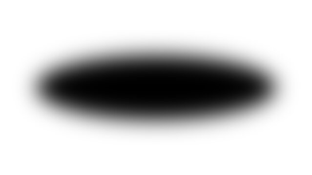 Realistic black drop shadow effect with ellipse shape. Blurred glowing drop shadow for attractive designs. Vector illustration.