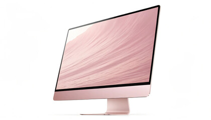 Sleek Rose Gold All-in-One Desktop Computer with Modern Display