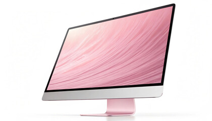 Modern Computer Monitor Displaying a Vibrant Pink Abstract