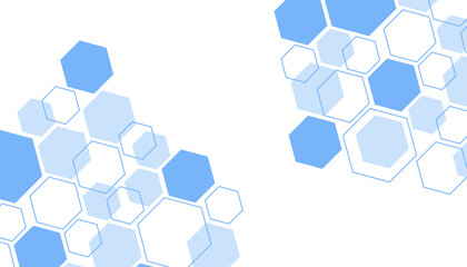 Abstract blue hexagon shape for frame illustration design