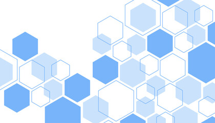 Fototapeta premium Abstract blue hexagon shape for frame illustration design