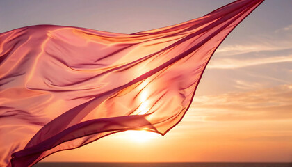 Delicate Fabric Dancing in Golden Sunset Rays