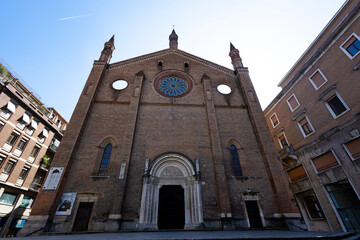 PIACENZA, ITALY, MARCH 19, 2025 -  Basilica of Francesco D'Assisi in Piacenza, Emilia-Romagna, Italy