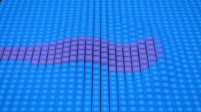 Purple Pattern Emerging on Blue Tiles.