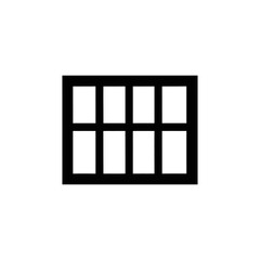 Simple black grid icon representing a window or a matrix structure on a white background.