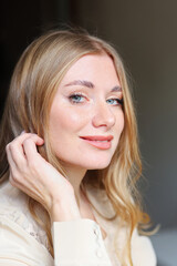 Portrait of young woman with natural look confidence simplicity and modern beauty style