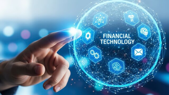 Financial technology icon isolated on white background - Powered by Adobe