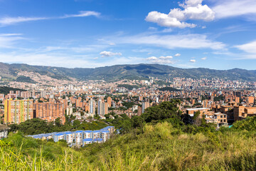 Medellin skyline cityscape view from Calasanz on skyscrapers in downtown in Medell&iacute;n, Colombia