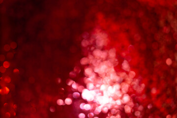Vibrant Red Abstract Bokeh Background with Glowing Light Spots for Creative Designs
