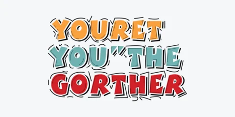 Fotobehang Positive Typography You’re you the gorther playful motivational typography illustration with colorful bold lettering and positive encouragement message  © Sofiya