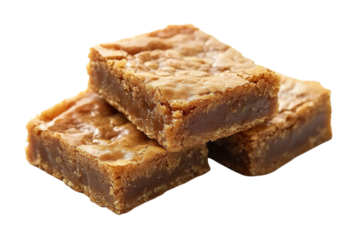 Butterscotch blondie displayed on clean white background isolated on transparent background