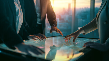  team of managers working in the office