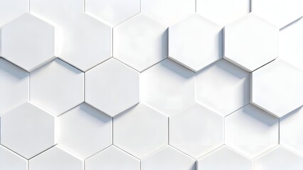 Naklejka premium Abstract white hexagonal tile pattern with geometric 3D effect