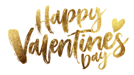Golden happy valentine's day greeting card design