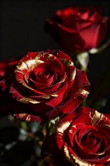 Dark Luxury Roses with Gold Accents