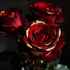 Dark Luxury Roses with Gold Accents