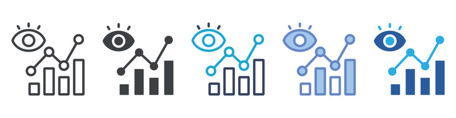 Predictive Analytics icon set multiple style collection