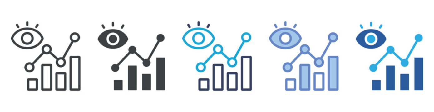 Predictive Analytics icon set multiple style collection