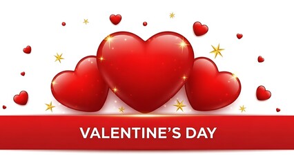 Celebrating valentine's day with radiant hearts illustration