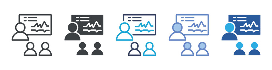 Presentation icon set multiple style collection