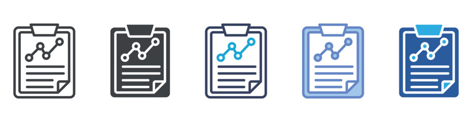 Report icon set multiple style collection