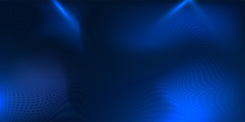 Dot white blue wave light screen gradient texture background. Abstract technology big data digital background.