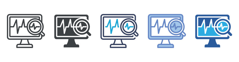 Monitoring icon set multiple style collection