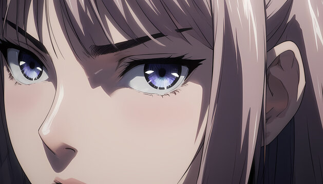 Close-up anime style illustration of a fictional female character with an intense side-eye expression. Designed as a meme-ready reaction image suitable for social media, digital content, and creative 