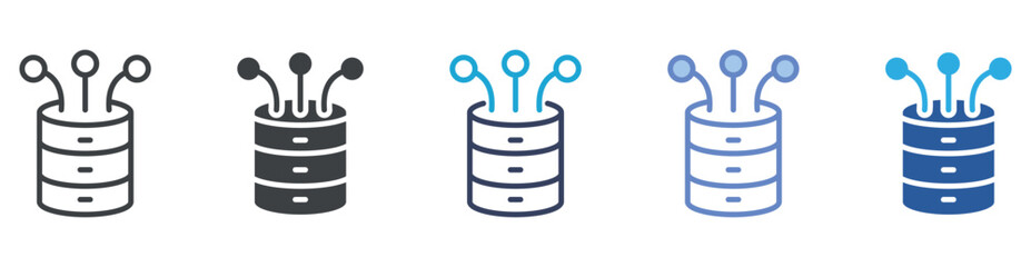Database icon set multiple style collection