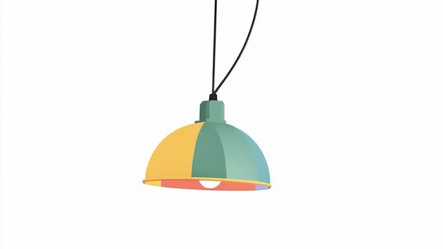 Swinging Colorful Lamp Illustration