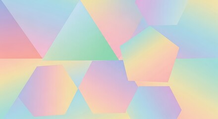 Vibrant abstract geometric background consisting of pastel colored shapes in soft hues and gentle gradients.