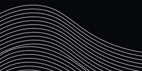 Naklejka premium Abstract black glowing geometric lines modern shiny gray circle lines pattern, Modern black gray gradient rings.