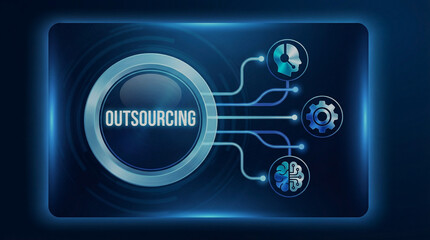 Outsourcing Business Strategy Management Concept Digital Interface Banner