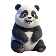 A charming cartoon panda with a delightful smile and expressive eyes