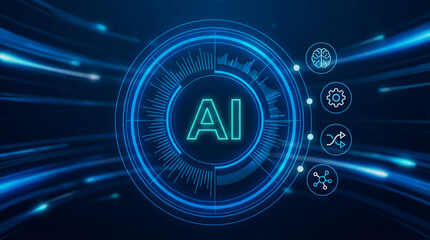AI Artificial Intelligence Technology Concept Futuristic Digital Data Banner