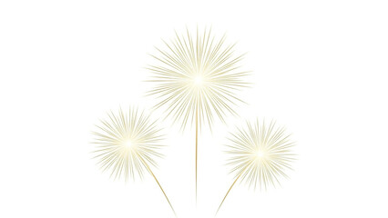 Fototapeta premium Golden dandelion flowers on white background, elegant and delicate design