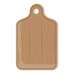 Flat Vector Wooden Cutting Board Icon Closeup Isolated on White Background. Cutting Board Design Template, Chopping Board Illustration