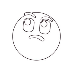 Obraz premium Thinking face think wondering questioning question why face emoji symbol sign icon vector illustration isolated flat