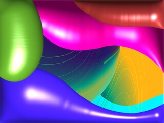 Futuristic Dynamic Wavy Background with Glossy Gradient Curves