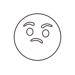 Fototapeta premium Thinking face think wondering questioning question why face emoji symbol sign icon vector illustration isolated flat