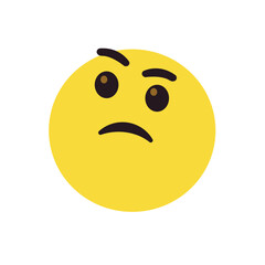 Fototapeta premium Thinking face think wondering questioning question why face emoji symbol sign icon vector illustration isolated flat