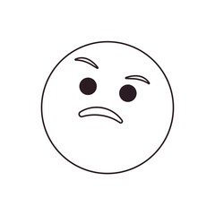 Fototapeta premium Thinking face think wondering questioning question why face emoji symbol sign icon vector illustration isolated flat