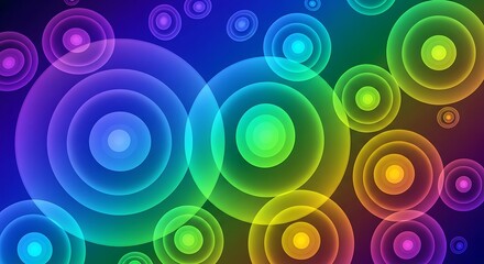 Colorful digital illustration of vibrant circles in a gradient background symbolizing creativity and diversity together.